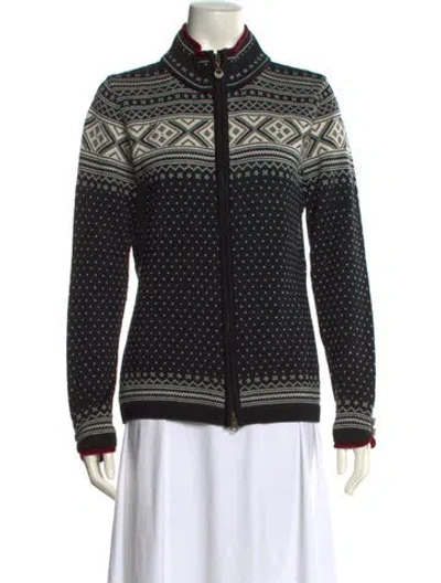 Pre-owned Dale Of Norway Wool Printed Sweater In Black
