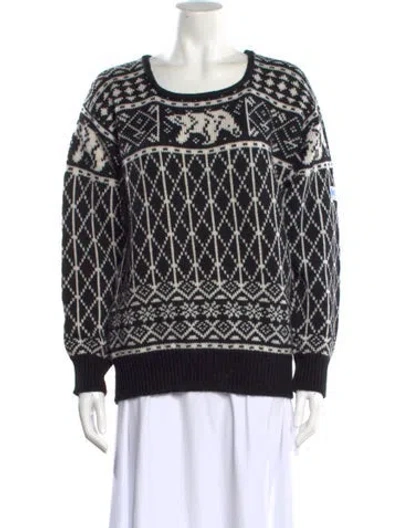 Pre-owned Dale Of Norway Wool Printed Sweater In Black
