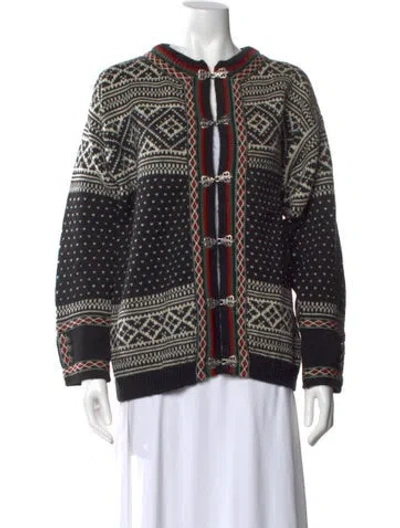 Pre-owned Dale Of Norway Wool Printed Sweater In Black