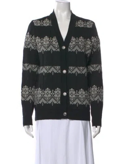 Pre-owned Dale Of Norway Wool Printed Sweater In Black