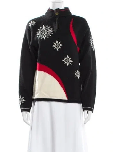Pre-owned Dale Of Norway Wool Printed Sweater In Black