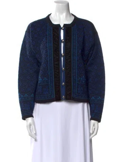 Pre-owned Dale Of Norway Wool Printed Sweater In Blue