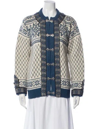 Pre-owned Dale Of Norway Wool Printed Sweater In Blue