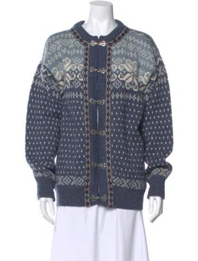 Pre-owned Dale Of Norway Wool Printed Sweater In Blue