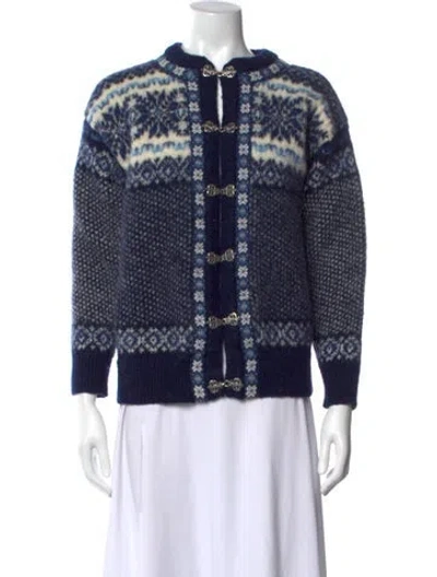Pre-owned Dale Of Norway Wool Printed Sweater In Blue