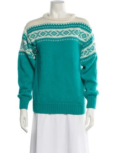 Pre-owned Dale Of Norway Wool Printed Sweater In Green