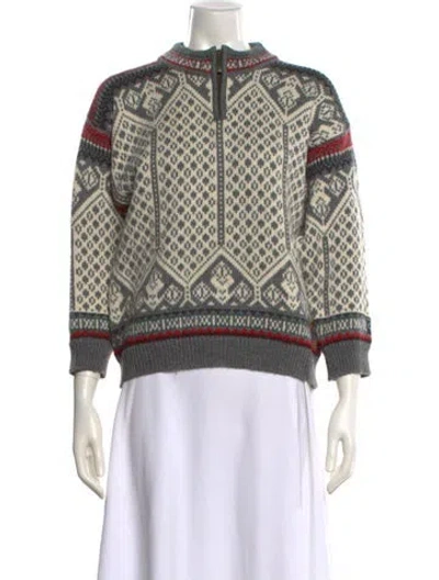 Pre-owned Dale Of Norway Wool Printed Sweater In Multi