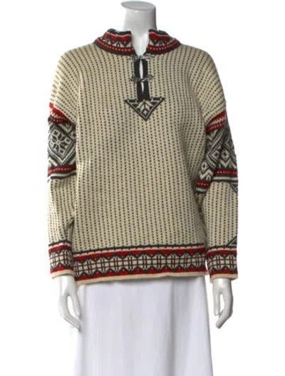 Pre-owned Dale Of Norway Wool Printed Sweater In Neutral