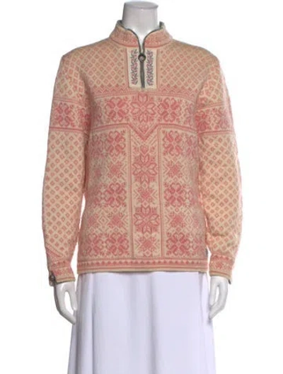 Pre-owned Dale Of Norway Wool Printed Sweater In Pink