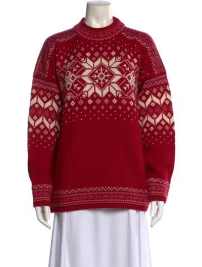 Pre-owned Dale Of Norway Wool Printed Sweater In Red