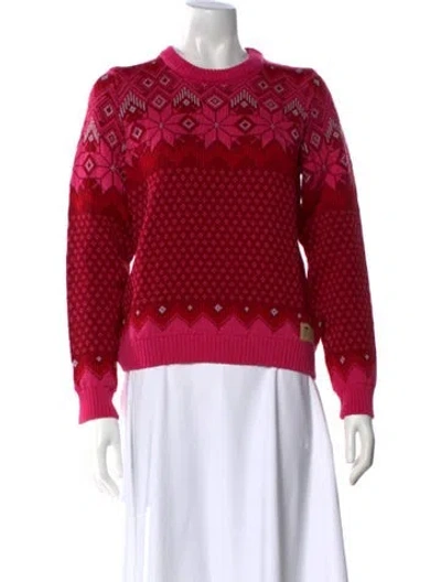Pre-owned Dale Of Norway Wool Printed Sweater In Red