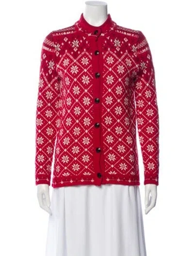 Pre-owned Dale Of Norway Wool Printed Sweater In Red