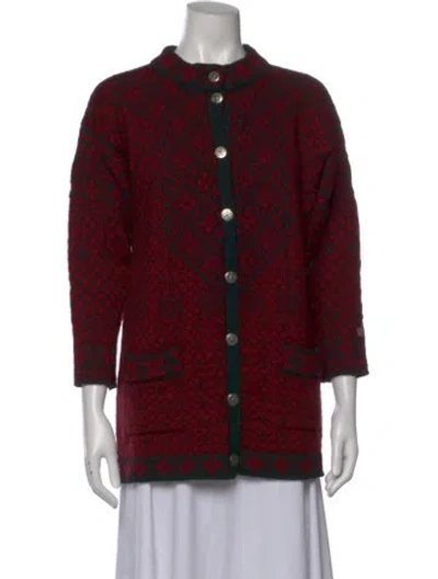 Pre-owned Dale Of Norway Wool Printed Sweater In Red