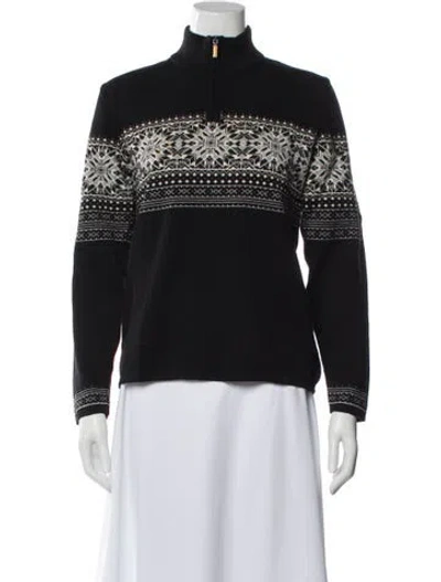 Pre-owned Dale Of Norway Wool Striped Sweater In Black