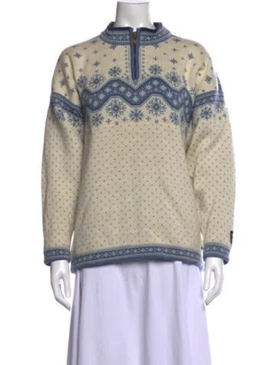Pre-owned Dale Of Norway Wool Striped Top In Blue