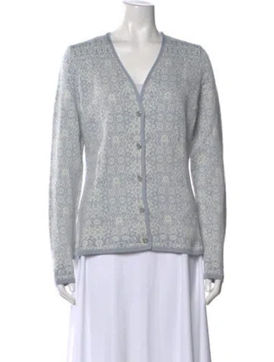 Pre-owned Dale Of Norway Wool V-neck Sweater In Blue