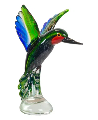 Dale Tiffany 10" Hummingbird Art Glass Figurine In Green