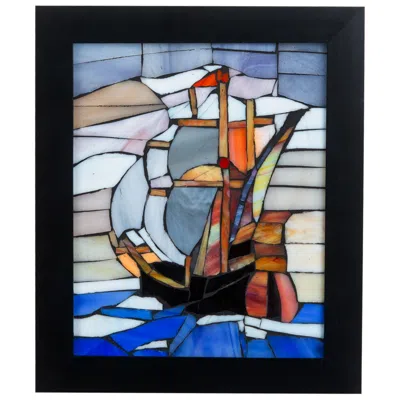 Dale Tiffany 10" Tall Flagship Mosaic Art Glass Wall Decor / Suncatcher