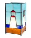 DALE TIFFANY 10" TALL LIGHTHOUSE TIFFANY HANDMADE GENUINE STAINED GLASS SHADE UPLIGHT ACCENT LAMP