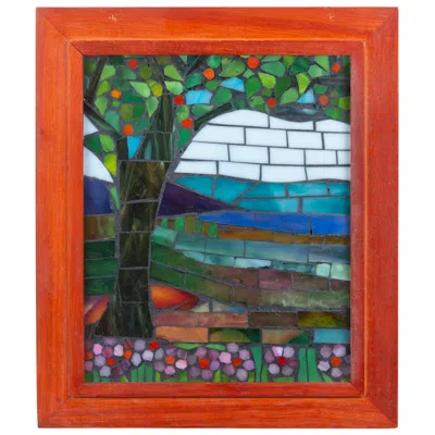 Dale Tiffany 10" Tall Mt Mansfield Mosaic Art Glass Wall Decor / Suncatcher In Multi