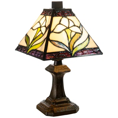Dale Tiffany 11" Tall Irene Mini Tiffany Accent Lamp In Multi