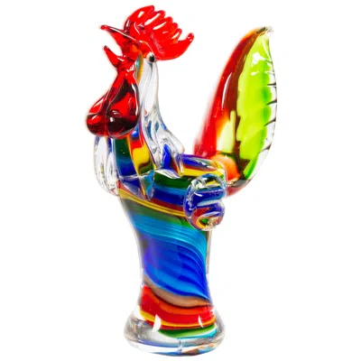 Dale Tiffany 11" Tall Rooster Handcrafted Art Glass Figurine