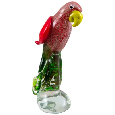 Dale Tiffany 11" Tall Tropics Parrot Handcrafted Art Glass Figurine