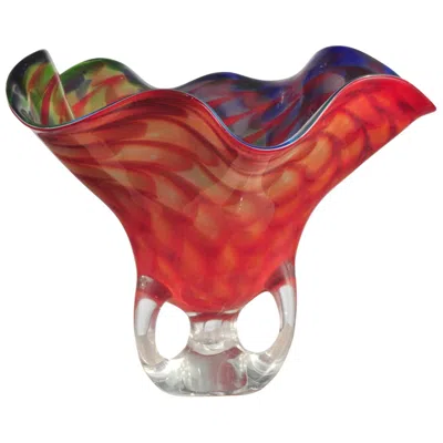 Dale Tiffany 11.75" Tall Cieco Hand Blown Art Glass Bowl In Multi