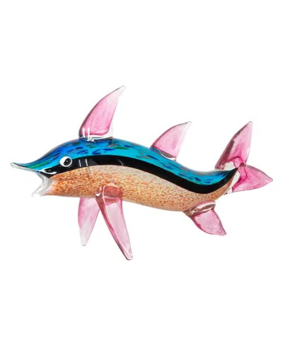 Dale Tiffany 12" Akala Fish Art Glass Figurine In Green