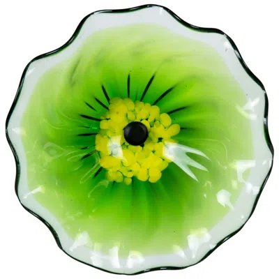 Dale Tiffany 12" Fiore Bloom Green Hand Blown Art Glass Wall Decor