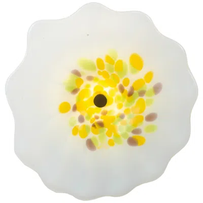 Dale Tiffany 12" Wide Viejo Hand Blown Art Glass Wall Light With Led Bulb In White