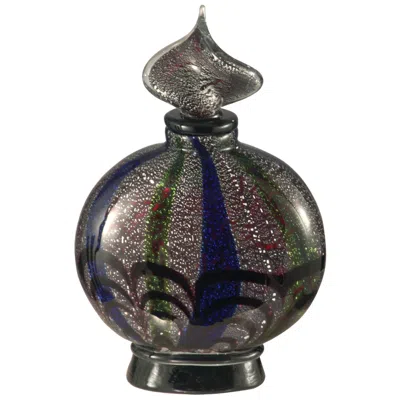 Dale Tiffany 12.25" Tall Black Widow Hand Blown Art Glass Perfume Bottle