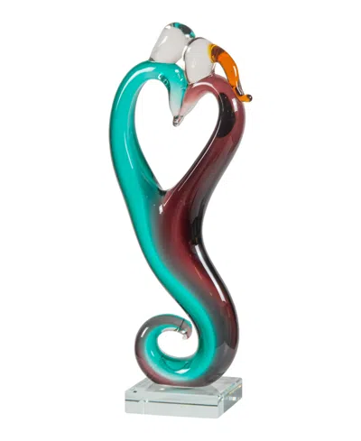 DALE TIFFANY 12.5" UNITY HEART ART GLASS SCULPTURE