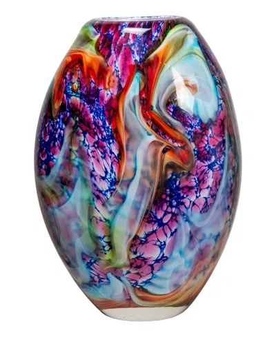 Dale Tiffany 13" Villa Cuzzano Art Glass Vase In Multi