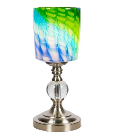 Dale Tiffany 13.5" Tall Summerland Hand Blown Art Glass Shade Accent Lamp In Multi-color