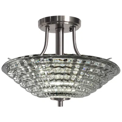 Dale Tiffany 13.5" Wide Wendy Crystal Semi Flush Mount