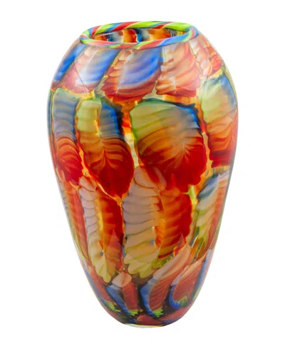 Dale Tiffany 13.75" Adoro Art Glass Vase In Red