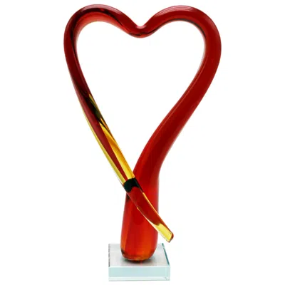 Dale Tiffany 13.75" Tall Opus Heart Handcrafted Art Glass Sculpture
