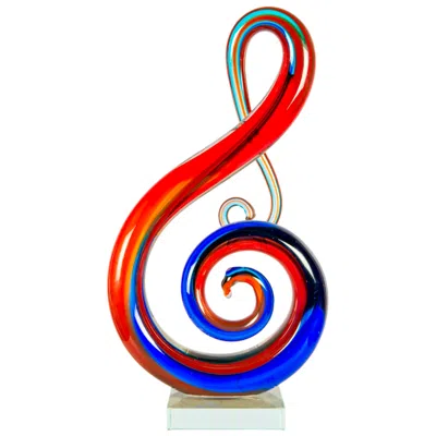 Dale Tiffany 13.75" Tall Virtuoso Handcrafted Art Glass Sculpture In Multi