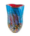 Dale Tiffany Tangelo Art Glass Vase In Blue