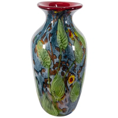 Dale Tiffany 14.25" Tall Tesoro Hand Blown Art Glass Vase In Multi