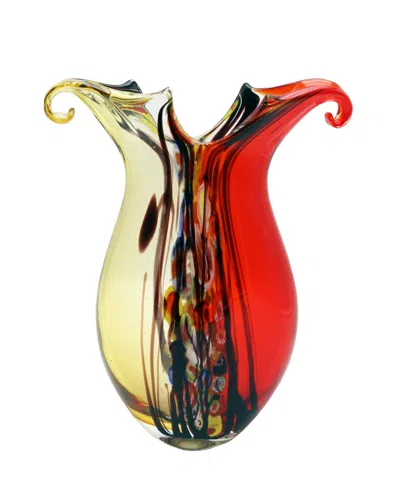 Dale Tiffany 14.5" Cecile Art Glass Vase In Multi