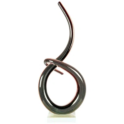 Dale Tiffany 15.5" Tall Midnight Spiral Handcrafted Art Glass Sculpture In Gray