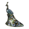 Dale Tiffany 15.5" Turquoise Kingsley Tiffany Peacock Glass Table Lamp In Blue
