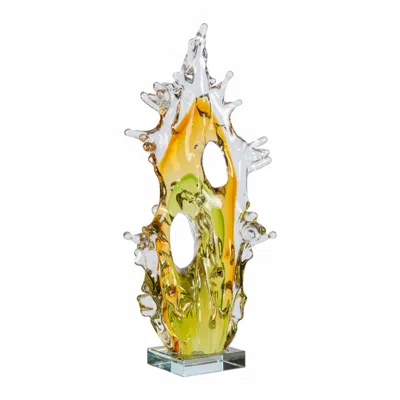 Dale Tiffany 15.75" Tall Mauna Kea Handcrafted Art Glass Sculpture In Multi
