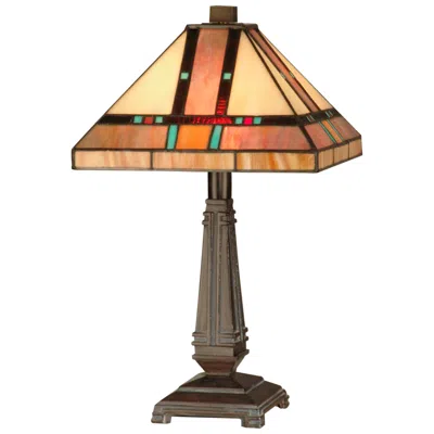 Dale Tiffany 16" High Hyde Park Mission Art Glass Table Lamp