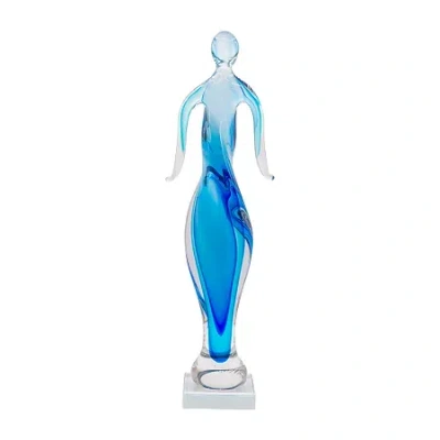 Dale Tiffany 17" Middleton Art Glass Figurine In Blue