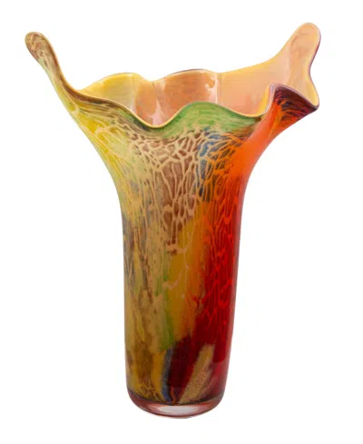 Dale Tiffany 17.25" Lucero Art Glass Vase In Multi