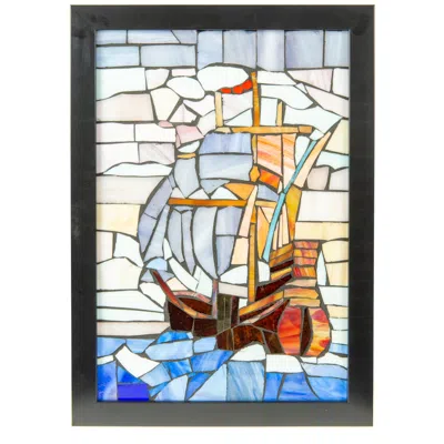 Dale Tiffany 18" Tall Flagship Mosaic Art Glass Wall Decor / Suncatcher In Multi