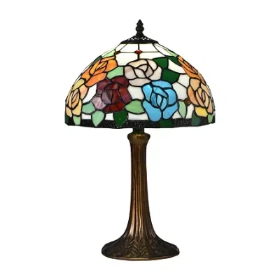Dale Tiffany 19.5" Manor Tiffany Glass Table Lamp In Multi